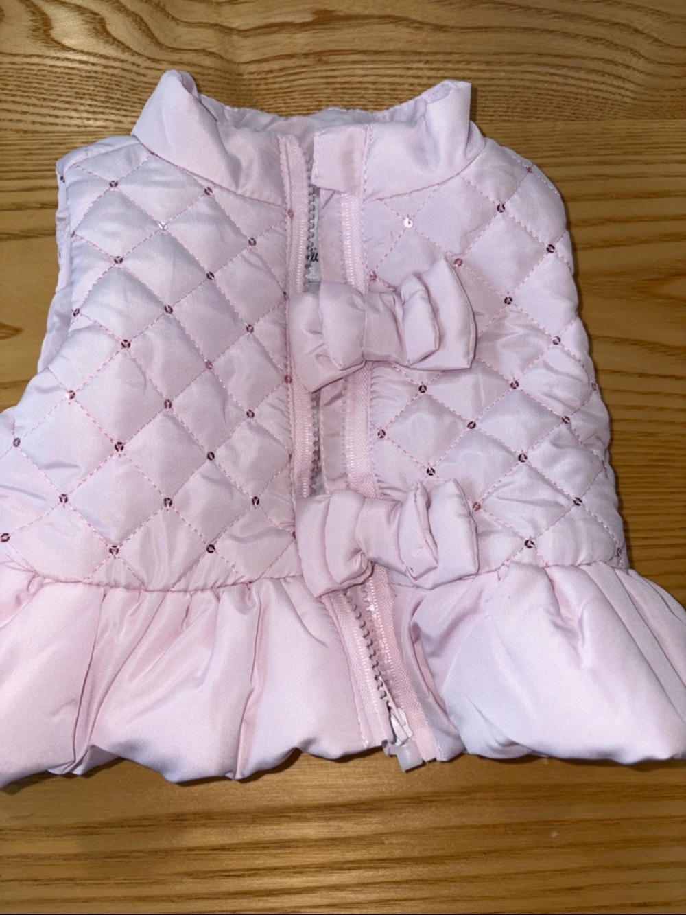 Rare Editions Light Pink Satin Baby Vest with Logo Tag